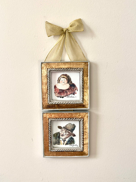 Adeline + Augustin Gold and Silver Frame with Gold bow