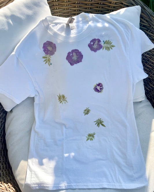 Wildflowers and Pansies T-Shirt Medium