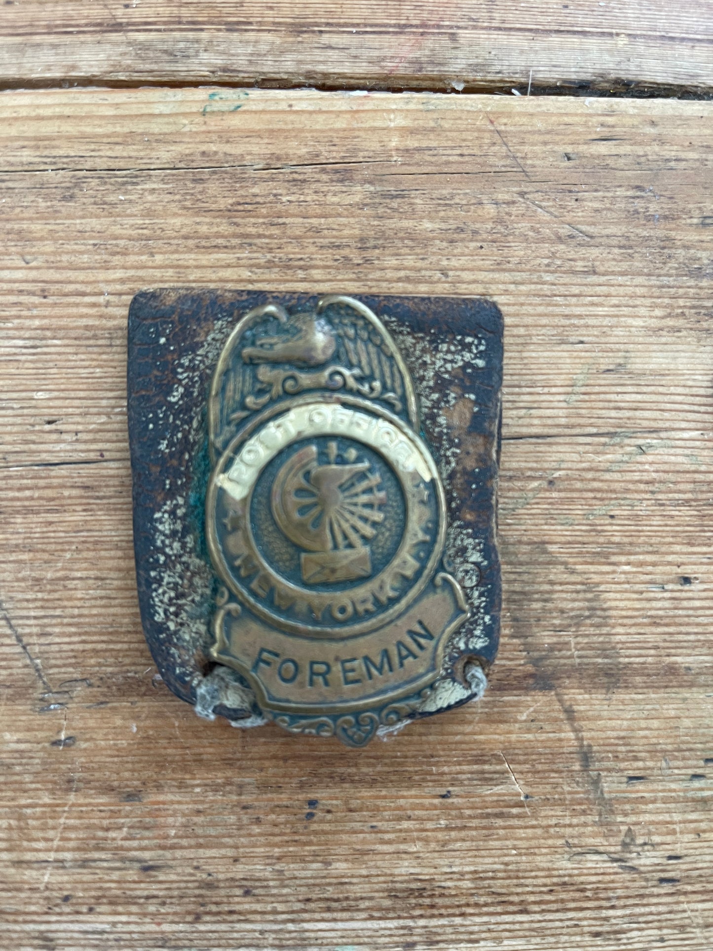 Vintage Post Office NY Foreman Badge