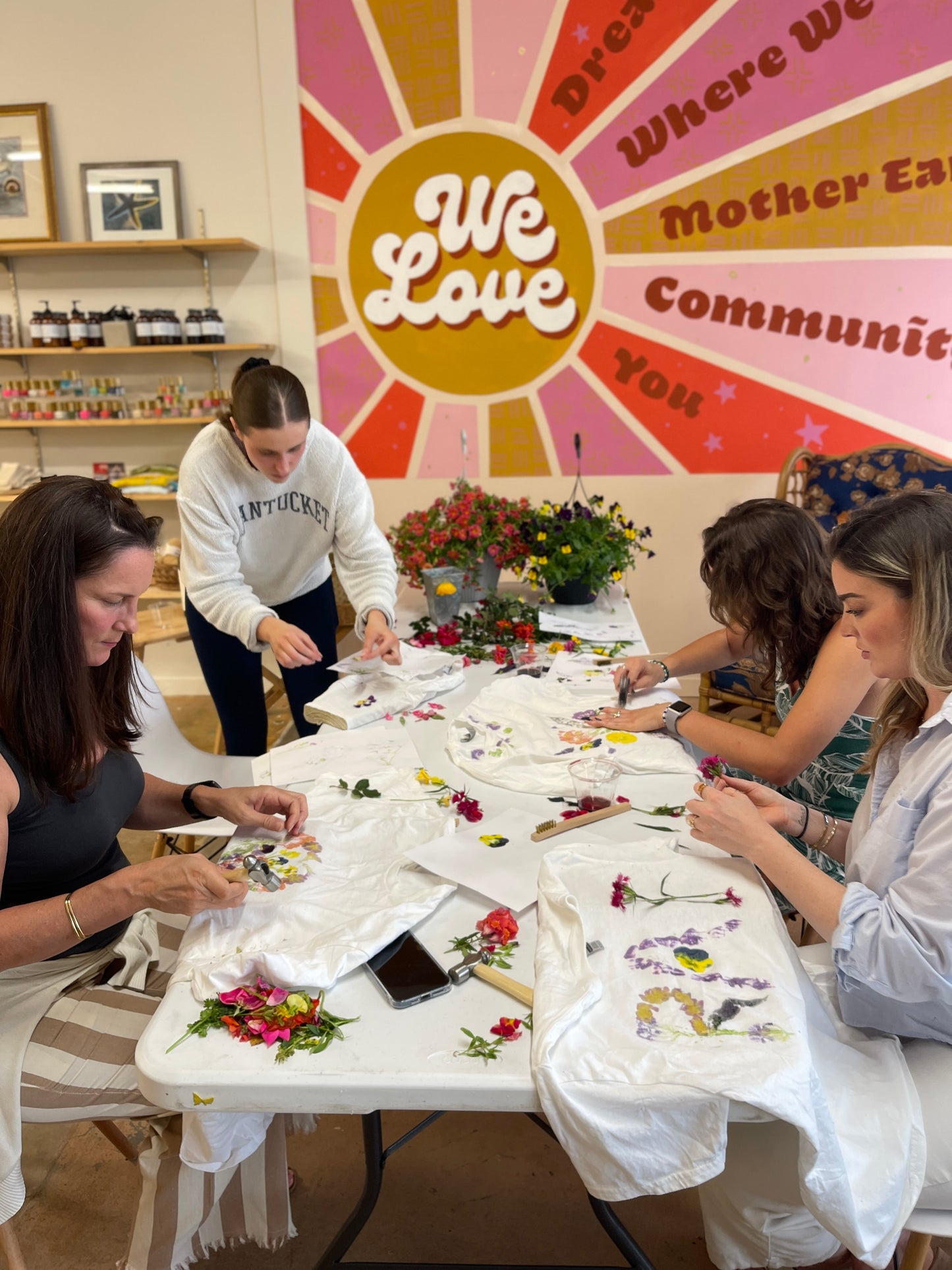 July 31, at Local Love CHS, James Island- Flower Power T-shirt Hammering Class