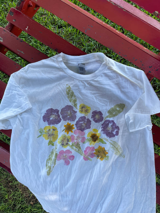 Wild Flower Power with Sage T-shirt Small