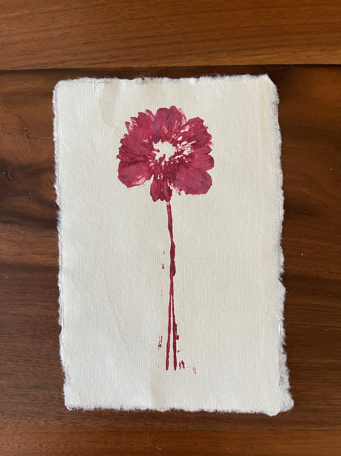 Wildflower monoprint red