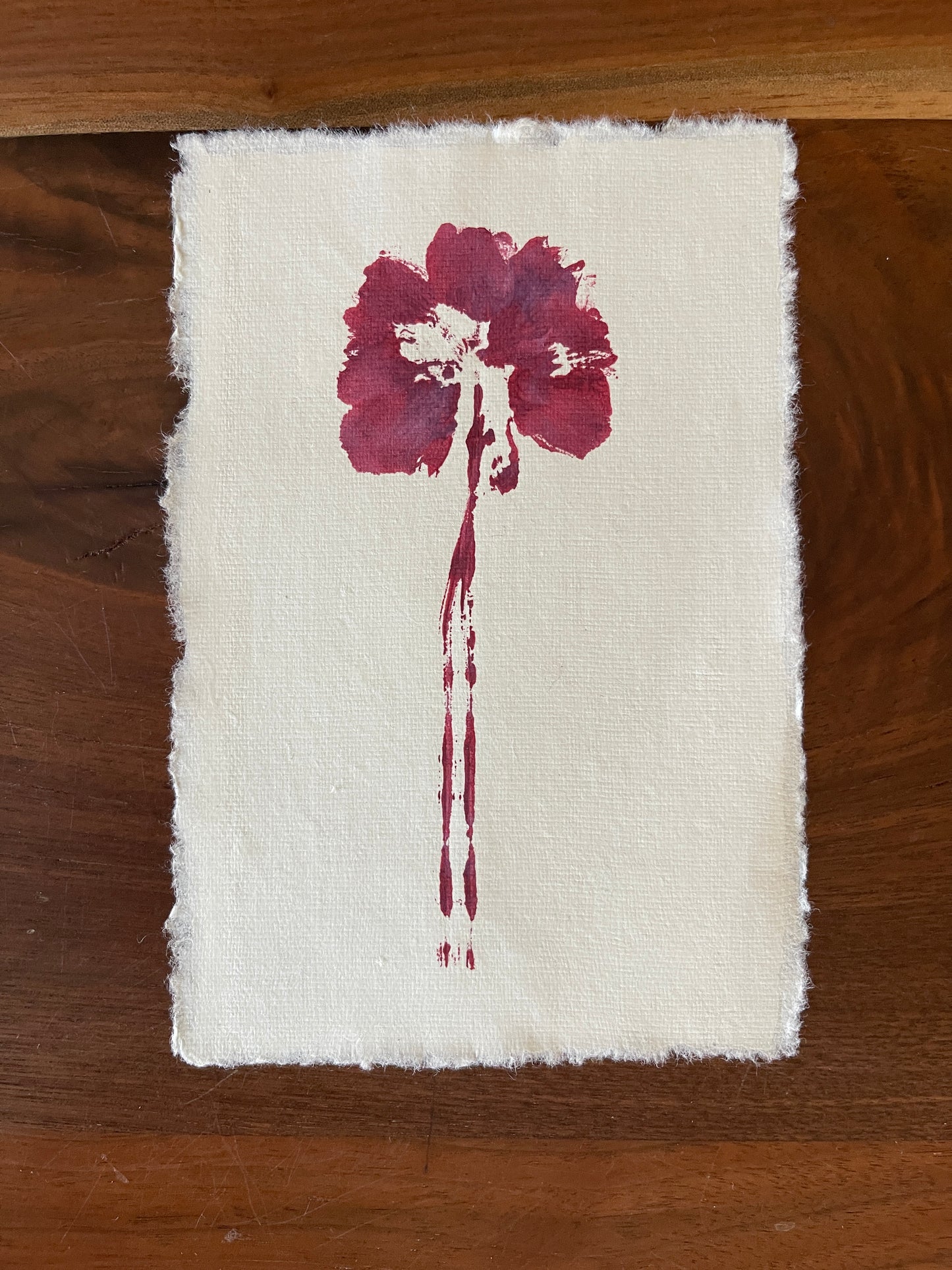 Wildflower monoprint red