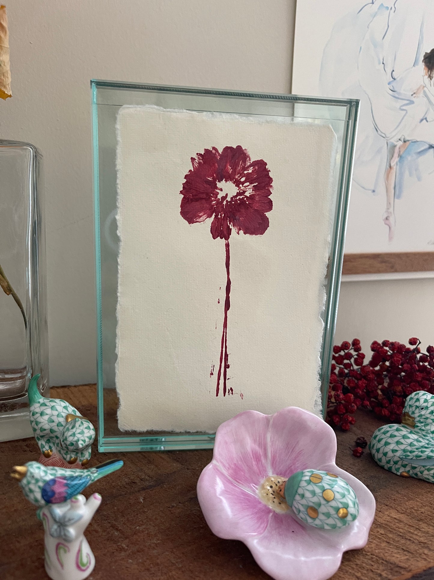 Wildflower monoprint red